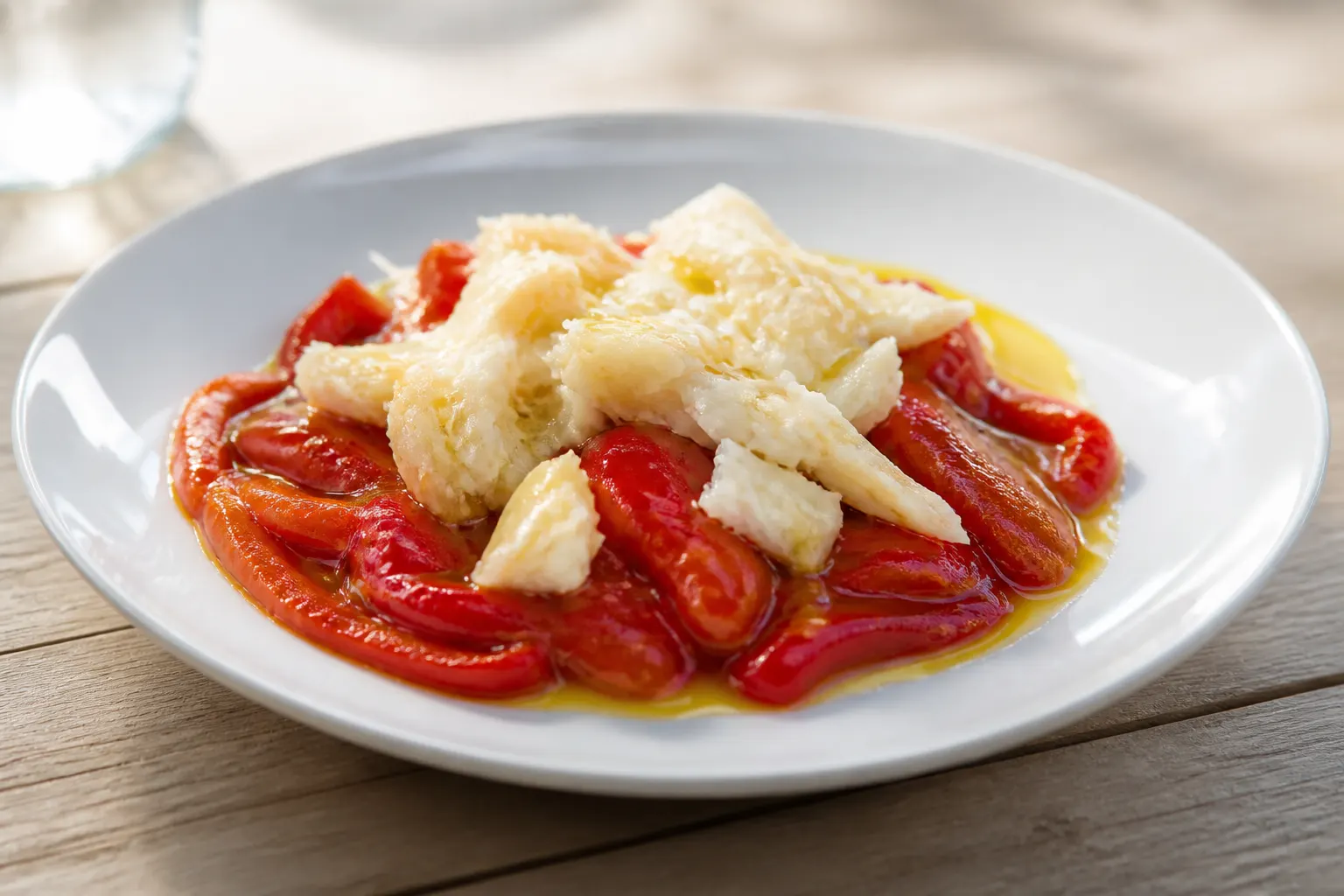 Ensalada de pimientos y bacalao
